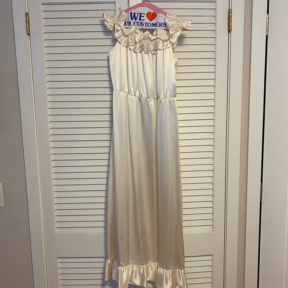 Reformation off the shoulder silk dress